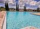 Community swimming pool with lounge chairs and manicured landscaping at 1905 Blue Stream St, Ruskin, FL 33570