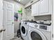 Functional laundry room with modern appliances, shelving, and plenty of storage at 2254 Springrain Dr, Clearwater, FL 33763