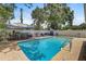 Backyard pool, bar, and patio area are surrounded by mature trees for privacy at 2718 Boca Ciega N Dr, St Petersburg, FL 33710