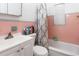 Retro bathroom with tub and shower combination at 2809 49Th N St, St Petersburg, FL 33710