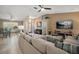 Open-concept living room and dining area with comfortable seating and plenty of natural light at 3273 Tanglewood Trl, Palm Harbor, FL 34685