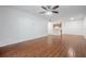 Living room boasts wood flooring and bright lighting with an open-concept floorplan at 3325 Bayshore Blvd # A17, Tampa, FL 33629