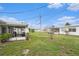 Picturesque backyard view highlighting the screened porch and lush greenery at 4325 93Rd N Ter, Pinellas Park, FL 33782