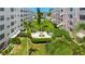 Aerial view of a courtyard with seating areas between buildings and lush landscaping at 5603 80Th N St # 103, St Petersburg, FL 33709