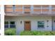 The entrance to unit 103 features a door with glass detailing and lush, green bushes at 5603 80Th N St # 103, St Petersburg, FL 33709
