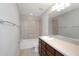 Bathroom showcasing vanity, sink, and bathtub with shower at 1613 Cabbage Key Dr, Ruskin, FL 33570