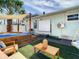 Entertaining backyard with a projector screen, hot tub, and comfortable seating at 1887 Springtime Ave, Clearwater, FL 33755