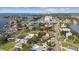 Aerial view showing the home's location in a waterfront neighborhood at 3415 Overlook Ne Dr, St Petersburg, FL 33703