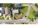 Birds-eye view of a home in a serene neighborhood with mature trees and sidewalks at 3415 Overlook Ne Dr, St Petersburg, FL 33703