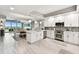 Open-concept kitchen and dining area with modern white cabinets and stainless steel appliances at 415 Island Way # 507, Clearwater Beach, FL 33767