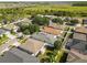 Aerial view showcasing multiple homes with well-maintained lawns and outdoor seating areas at 4510 Beaumaris Dr, Land O Lakes, FL 34638