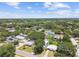 Aerial view showcasing a neighborhood with lush trees, homes, and pools at 516 Northmoor N Ave, St Petersburg, FL 33702