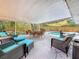 Spacious covered patio featuring comfortable seating, a dining area, and access to the pool at 5323 73Rd N St, St Petersburg, FL 33709