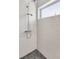 Shower area with gray and white tiles, featuring a showerhead and a handheld sprayer at 905 Bay Point Dr, Madeira Beach, FL 33708