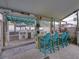 The outdoor kitchen features a bar, a grill, and lots of counter space for entertaining at 920 Tuscanny St, Brandon, FL 33511