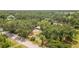 An aerial view of a charming home surrounded by mature trees and lush landscaping at 9819 Allen Rd, Lithia, FL 33547