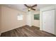 This bedroom features updated flooring, ceiling fan, and two large closets at 8184 49Th N Ave, St Petersburg, FL 33709