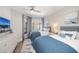 Comfortable bedroom with two beds, beachfront view and soft colors at 11 Baymont St # 505, Clearwater Beach, FL 33767
