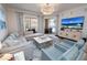 Relax in this cozy living room with a view, featuring a large sectional and comfortable seating at 11 Baymont St # 505, Clearwater Beach, FL 33767