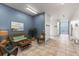 Hallway with comfortable seating and elegant decor at 139 Bluff View Dr # 405, Belleair Bluffs, FL 33770