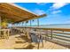 Inviting outdoor dining area with waterfront views, featuring comfortable seating and a relaxed atmosphere at 1591 Gulf Blvd # 304S, Clearwater Beach, FL 33767