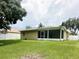 Expansive backyard with lush green grass and a screened in patio area, perfect for outdoor gatherings at 19743 Ellendale Dr, Land O Lakes, FL 34638