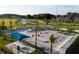 Aerial view of the skate park featuring ramps, rails, and open spaces for skaters of all skill levels at 4114 Pinelake Ln # 202, Tampa, FL 33618