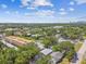 An aerial view showcasing the neighborhood and cityscape featuring lush, mature trees at 483 32Nd N Ave, St Petersburg, FL 33704