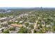 An aerial shot showcasing a charming neighborhood, lush greenery, and waterfront views at 483 32Nd N Ave, St Petersburg, FL 33704