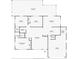 Floor plan showing layout of home with kitchen, living room, bedrooms, and attached garage at 5102 Peacock, Holiday, FL 34690