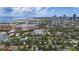 Captivating aerial shot showcasing the city skyline, waterfront, and surrounding neighborhoods from a high altitude at 700 Beach Ne Dr # 606, St Petersburg, FL 33701