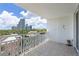 Condo balcony view features city skyline and a decorative white railing at 700 Beach Ne Dr # 606, St Petersburg, FL 33701