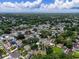 Expansive aerial view of a vibrant residential neighborhood with lush trees and glimpses of a distant body of water at 7111 Lawnview Ct, Tampa, FL 33615