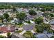 Community aerial view showcases lush trees, manicured lawns, and colorful homes in the neighborhood at 7111 Lawnview Ct, Tampa, FL 33615