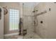 A luxurious glass enclosed shower with mosaic tile detailing at 7301 Loghouse Rd, Plant City, FL 33565
