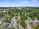 Overhead shot of houses surrounded by lush trees, highlighting community charm in this peaceful neighborhood setting at 9310 N 12Th St, Tampa, FL 33612