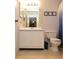 Cozy bathroom with a single sink vanity and tile flooring at 10265 Gandy N Blvd # 1409, St Petersburg, FL 33702