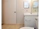 Simple bathroom featuring a single sink vanity and tiled floors at 10265 Gandy N Blvd # 1409, St Petersburg, FL 33702