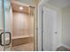 Custom shower with tile and a frameless glass door perfect for relaxation after the gym at 10265 Gandy N Blvd # 1409, St Petersburg, FL 33702