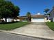 Charming single-story home with a two-car garage, well-maintained lawn, and mature trees at 1135 81St S St, St Petersburg, FL 33707