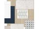 Selection of flooring, countertop, backsplash and cabinet materials for the new home at 11858 Richmond Trl, Parrish, FL 34219