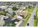 Exterior aerial showing a waterfront home with a private boat dock and convenient access to the nearby local waterways at 13727 Gene Rossi Ave, Hudson, FL 34667