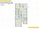 Detailed floorplan showcasing the layout of this Mystique home including the owner's suite, kitchen, and gathering room at 16407 Sapphire Point Dr, Lakewood Ranch, FL 34211
