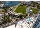 Scenic aerial view from condo, overlooking the neighborhood stadium, waterfront and beautiful marina at 301 1St S St # 1601, St Petersburg, FL 33701
