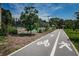 Scenic walking path with clear markings for pedestrians and cyclists, enhancing an active community lifestyle at 3150 San Jose St, Clearwater, FL 33759