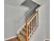 Staircase with carpeted steps and white railing leading to the upper level at 3455 Castle Stone Ct, Valrico, FL 33594
