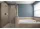 The primary bathroom has a separate shower stall and tub at 4146 Bexley Village Dr, Land O Lakes, FL 34638