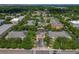 An aerial view of an apartment complex showcases its pool, mature landscaping, and ideal proximity to neighborhood amenities at 4207 S Dale Mabry Hwy # 8304, Tampa, FL 33611