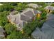 An aerial view captures colorful buildings surrounded by lush greenery within a community at 4207 S Dale Mabry Hwy # 8304, Tampa, FL 33611