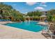 Community pool area featuring lush tropical landscaping, comfortable seating, and clear blue water at 4207 S Dale Mabry Hwy # 8304, Tampa, FL 33611